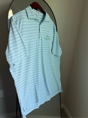 Peter Millar Summer Comfort Mens Golf Polo Shirt Large St Andrews The Old Course